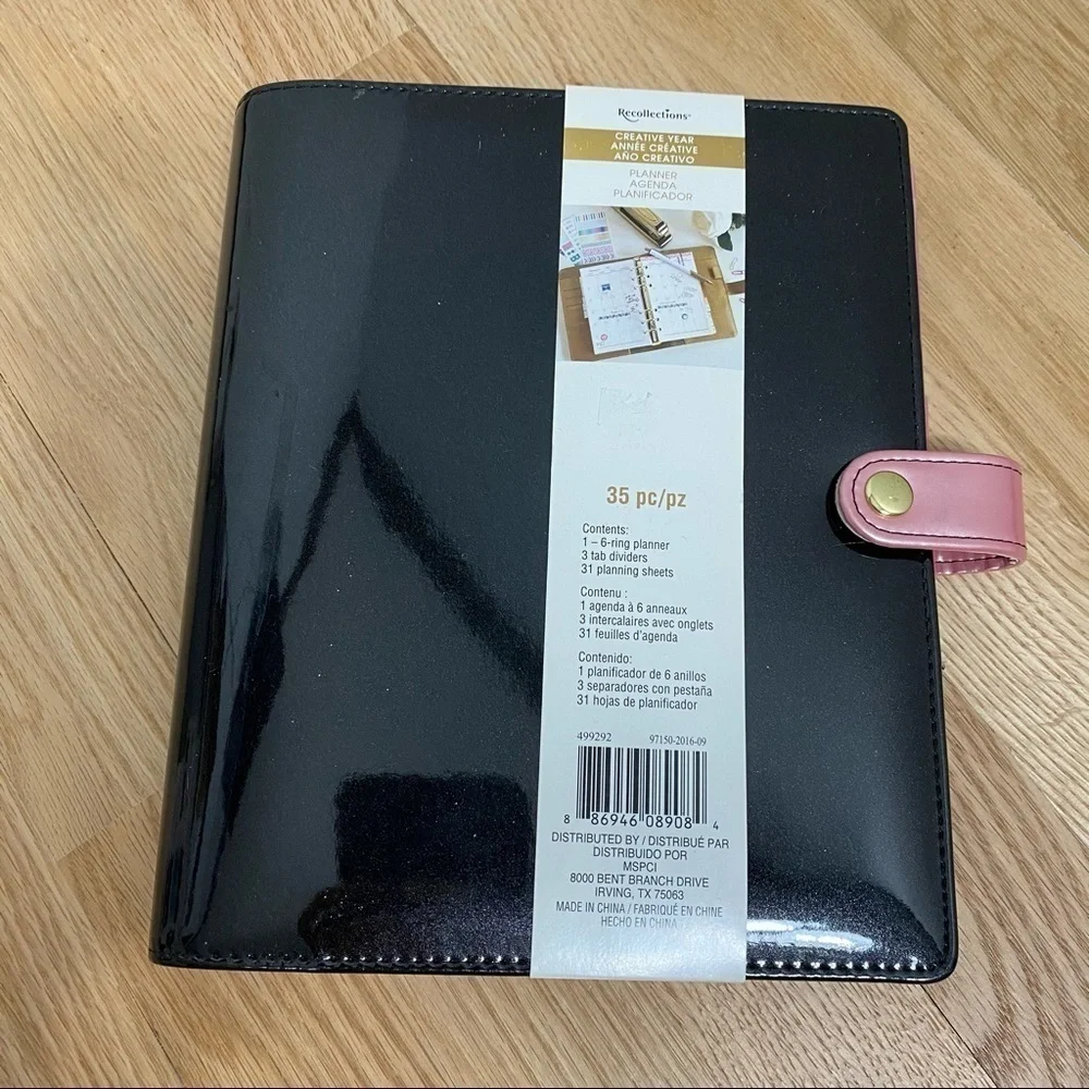 Black Pink Padded Planner Calendar NEW School Home